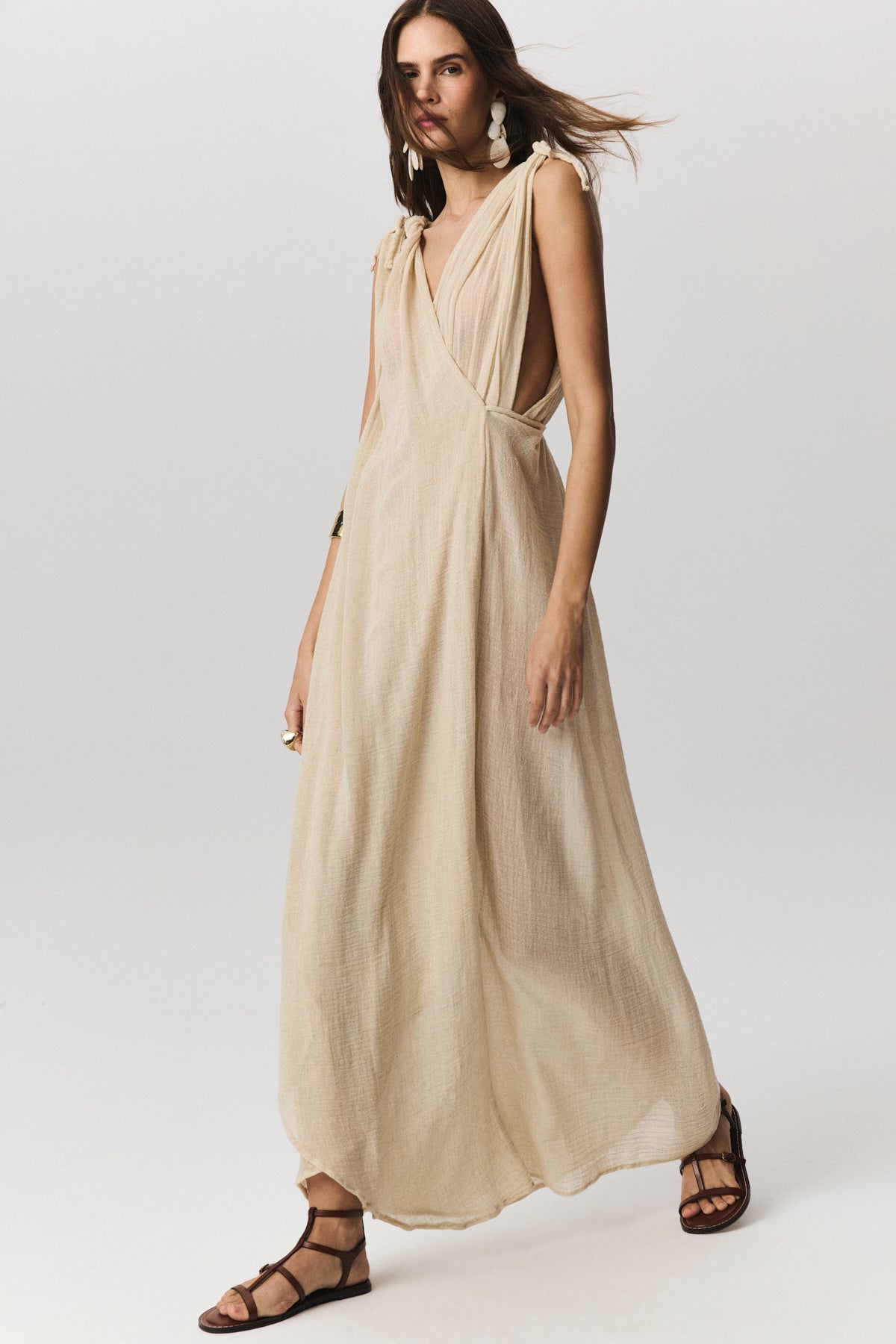 Brezza Keten Plaj Elbisesi