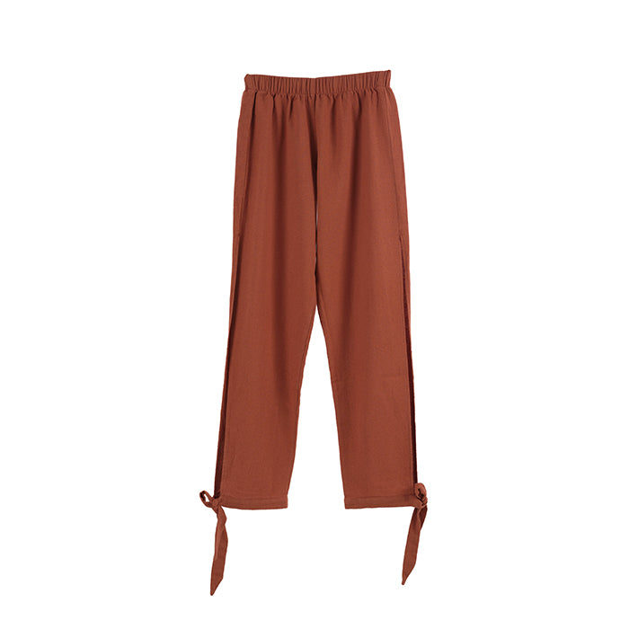 Sahra Bağcıklı Keten Pantolon