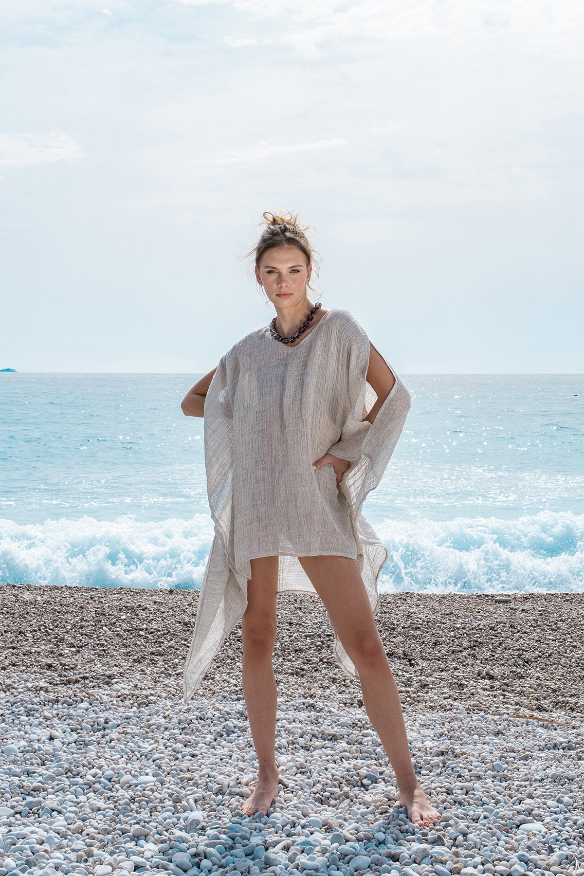 Blush Keten Plaj Elbisesi